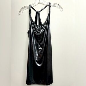 Chrome scoop neck tank for all your going out needs!
